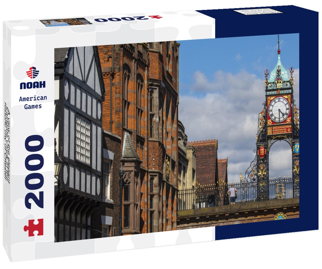 A view of the elegant Eastgate Clock in the historic city of Chester in Cheshire, UK 2000pc Puzzle