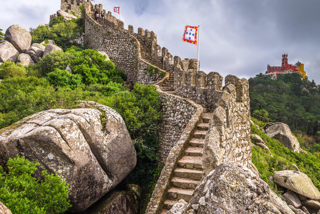 Noah Jigsaw Puzzle Sintra, Portugal at Castle of the Moors wall with Pena National Palace in the distance 2000 pieces
