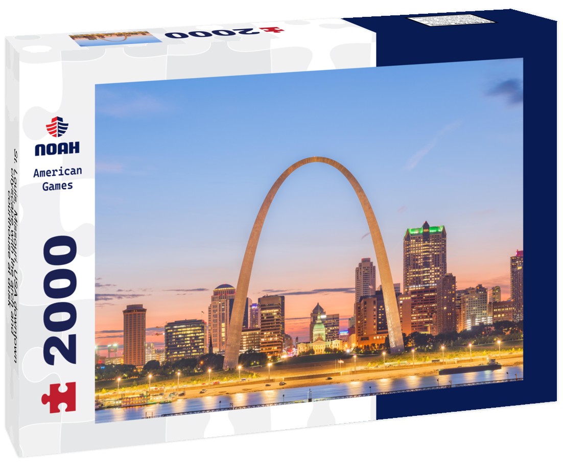 St. Louis, Missouri, USA downtown cityscape with the arch and courthouse at dusk 2000pc Puzzle