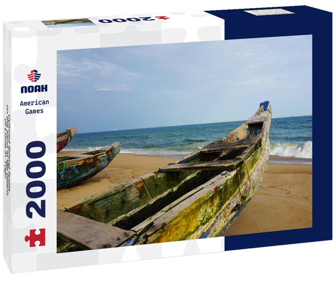 Colored fishing boats on the sand at the beach of Lome in Togo 2000pc Puzzle