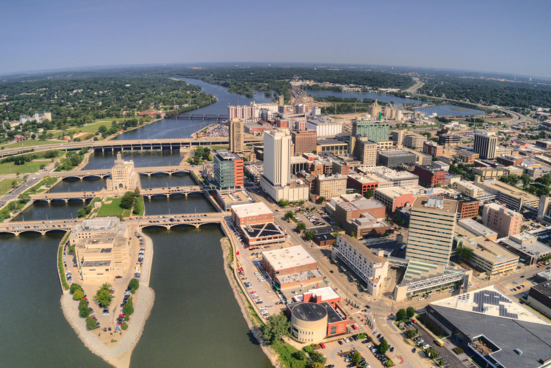 Aerial view of Cedar Rapids, Iowa in summer 2000pc Puzzle