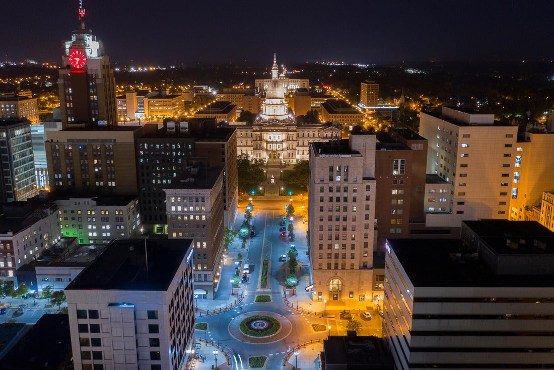 Aerial views of Lansing Michigan Downtown 2000pc Puzzle