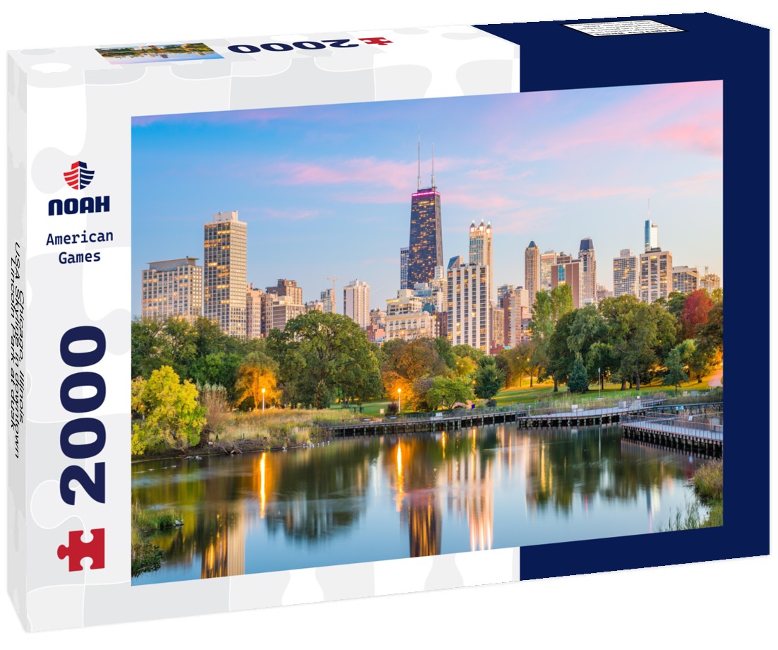 Chicago, Illinois, USA Skyline in downtown Lincoln Park at dusk 2000pc Puzzle