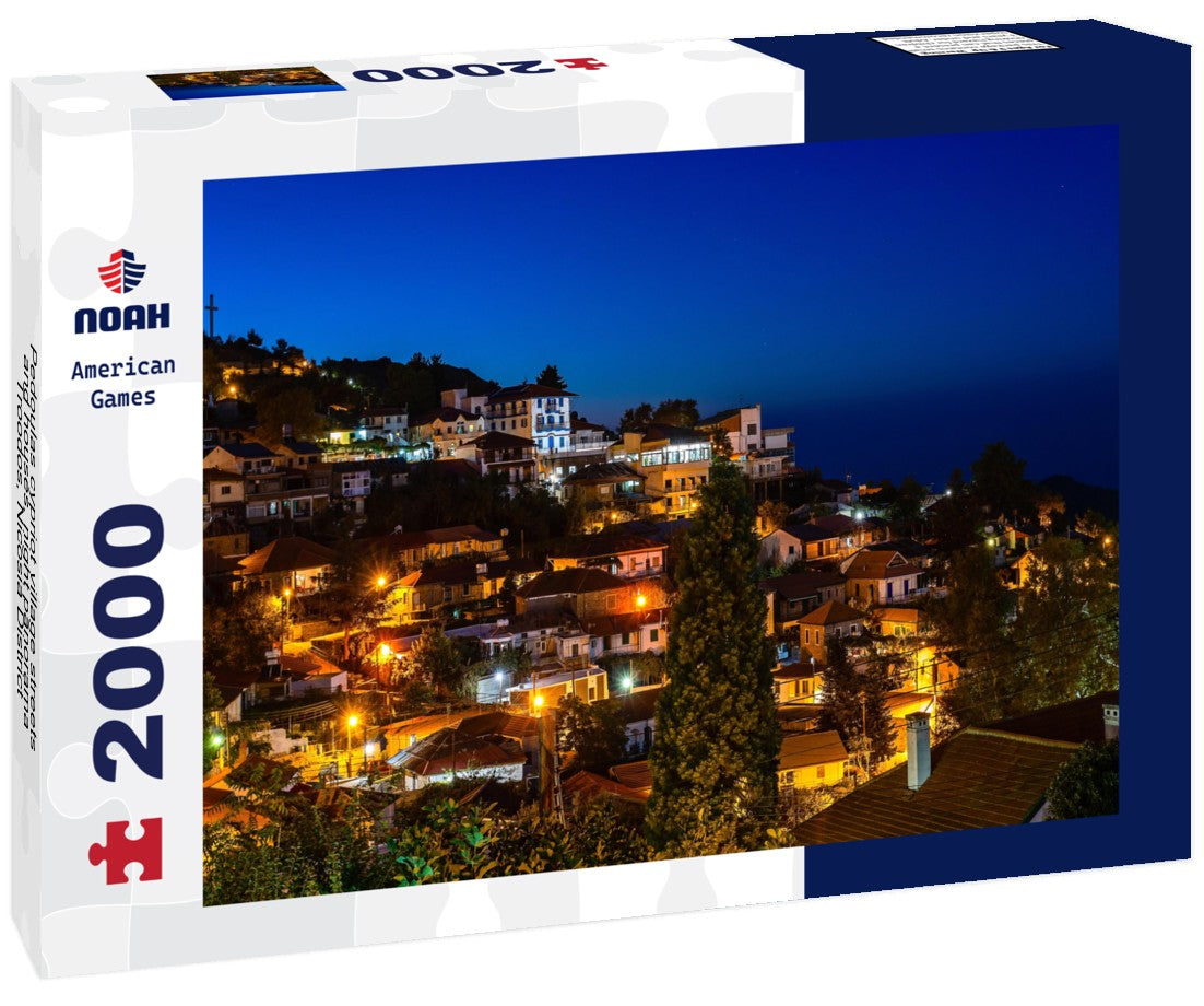 Pedoulas cypriot village streets and houses, night, Troodos, Nicosia District, Cyprus 2000pc Puzzle