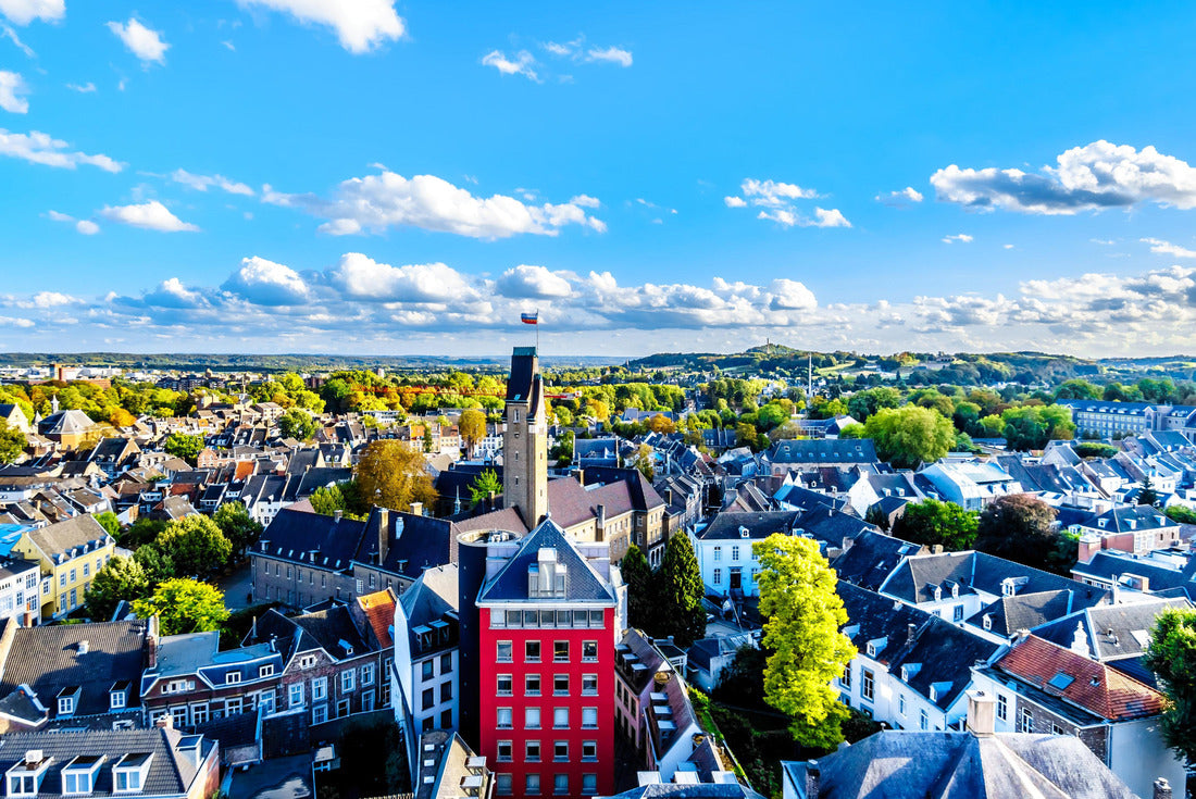 Aerial view of the historic city of Maastricht in the Netherlands from the tower of St. Janskerk (Johannkirche), which is located on Vrijthof Square in the city center 2000pc Puzzle