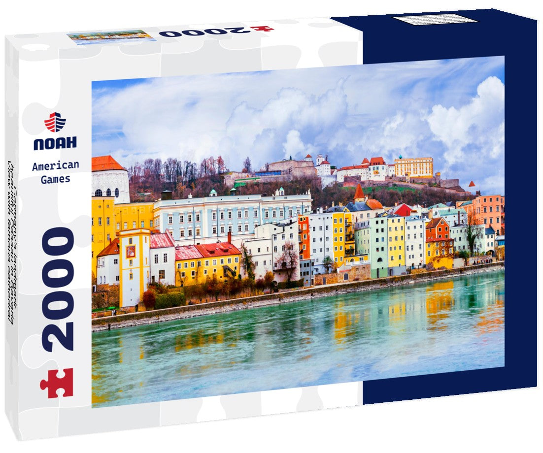 Germany's landmark - beautiful Passau in Bavaria. View with famous cathedral and bridge 2000pc Puzzle