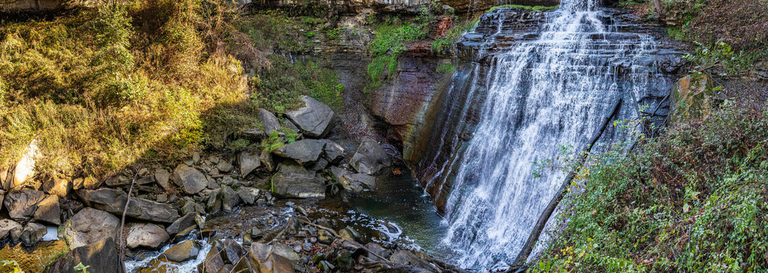 Noah Jigsaw Puzzle The Brandywine Falls during Autumn leaf color change at Cuyahoga Valley National Park between Cleveland and Akron, Ohio panorama 1000 pieces
