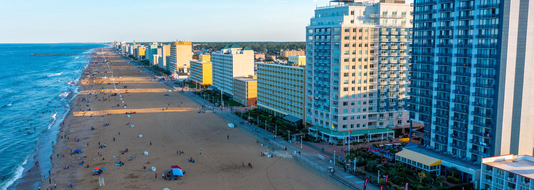 Noah Jigsaw Puzzle Virginia Beach oceanfront looking south at sunset panorama 1000 pieces