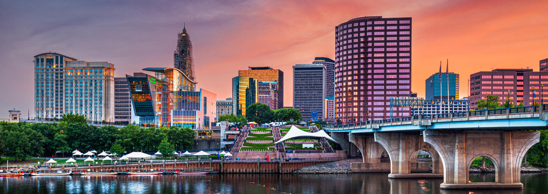 Noah Jigsaw Puzzle Hartford, Connecticut, USA downtown city skyline at dusk panorama 1000 pieces
