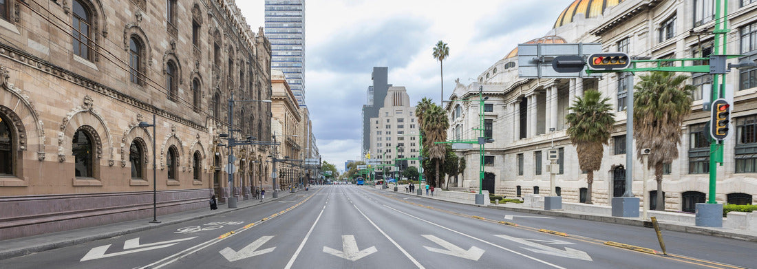 Noah Jigsaw Puzzle Eje Central Lázaro Cárdenas avenue with Latino tower building in downtown Mexico City, CDMX, Mexico panorama 1000 pieces