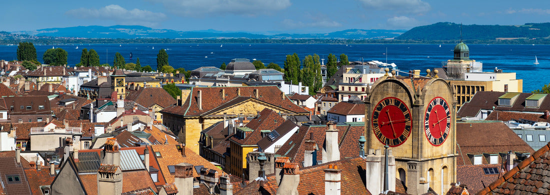 Noah Jigsaw Puzzle View of the old town of Neuchâtel, Lake Neuchâtel and the Alps panorama 1000 pieces