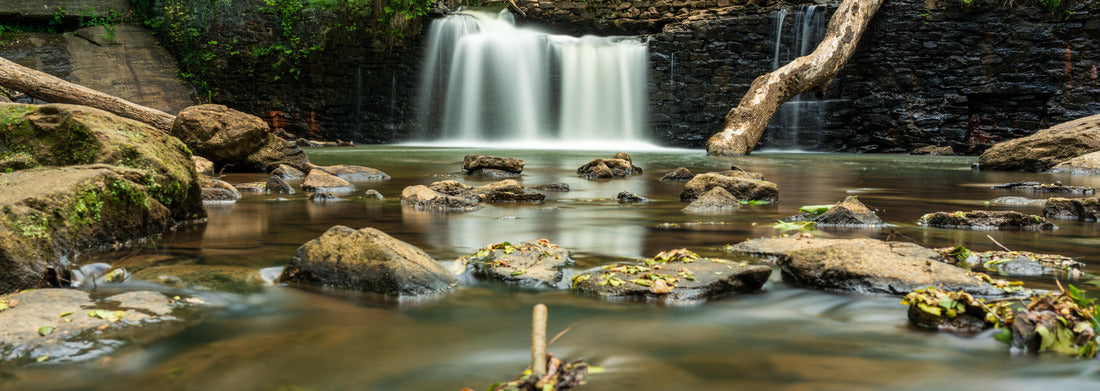 Noah Jigsaw Puzzle Dam in the Freemen Factory Park in Lawrenceville, Georgia panorama 1000 pieces