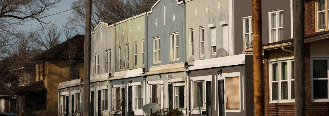 Noah Jigsaw Puzzle Afternoon light shines on housing near downtown Gary, Indiana, USA panorama 1000 pieces