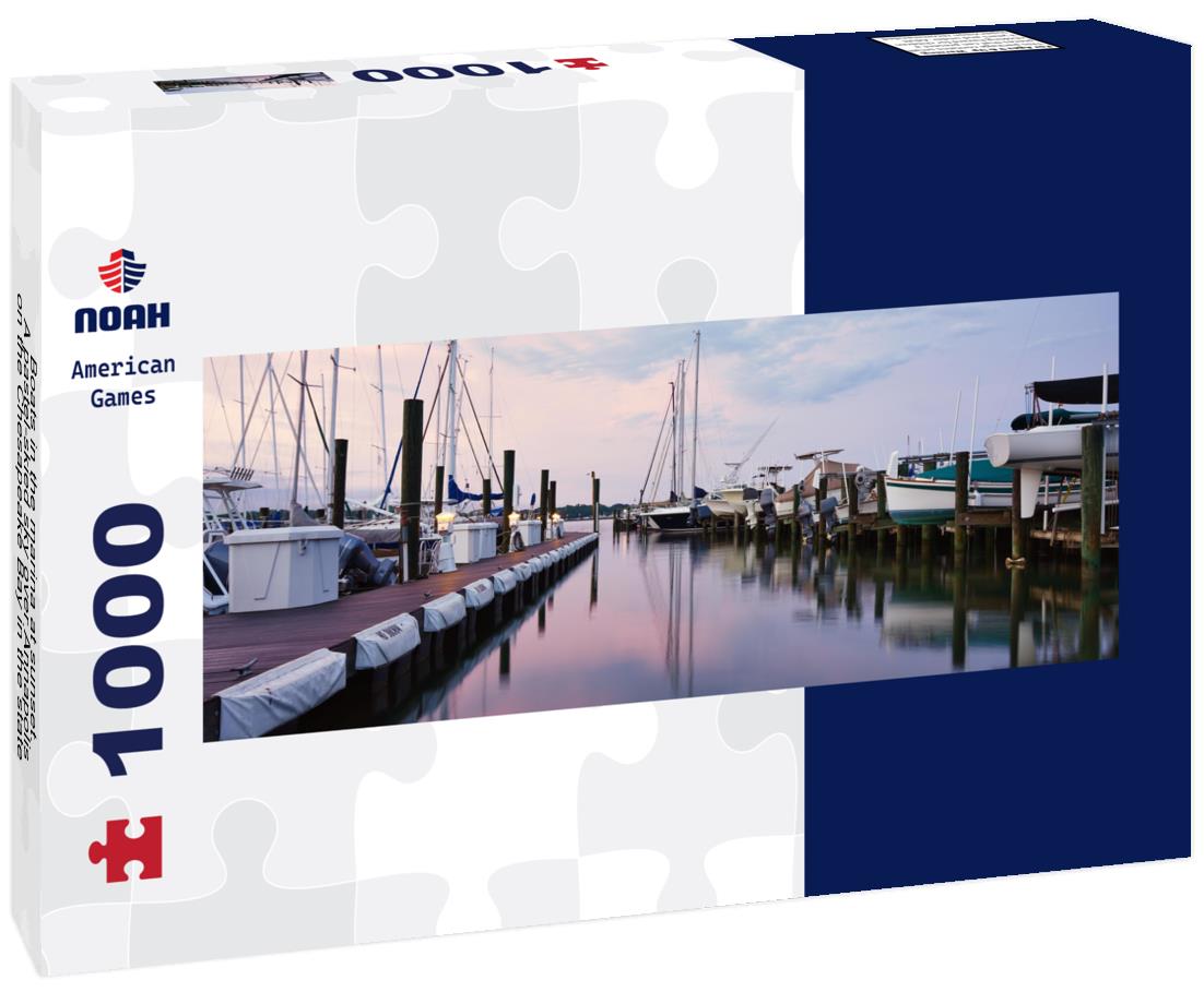 Noah Jigsaw Puzzle Boats in the marina at sunset. A pastel-skied sky over Annapolis on the Chesapeake Bay in the state of Maryland, USA panorama 1000 pieces