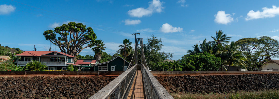 Noah Jigsaw Puzzle Wide shot of the Hanapepe Swinging Bridge in Kauai, Hawaii panorama 1000 pieces