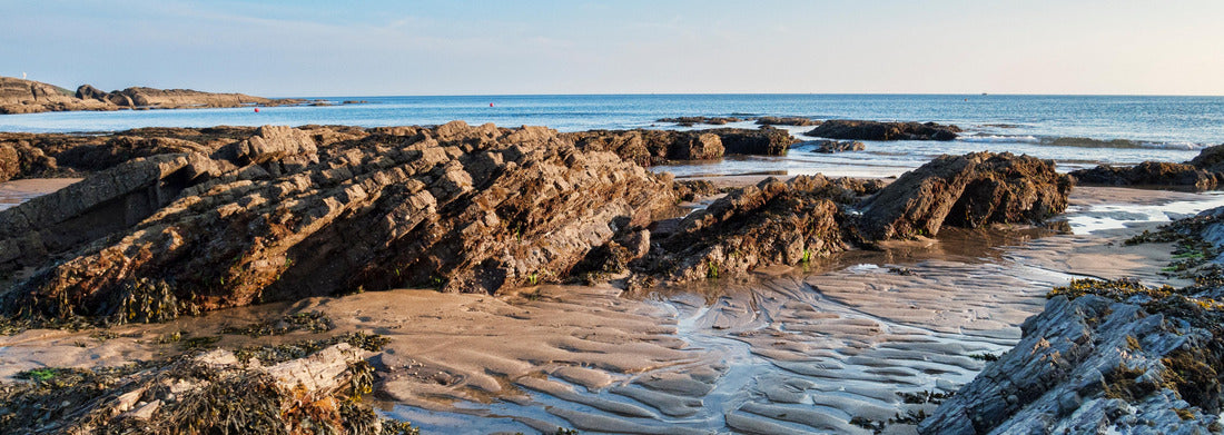 Noah Jigsaw Puzzle Bovisand Beach and Bay, Devon, UK, at low tide, with clear blue sky panorama 1000 pieces