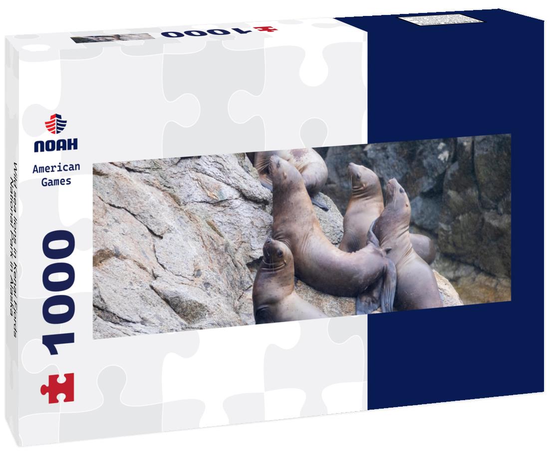 Wild sea lions in Kenai Fjords National Park in Alaska 1000pc Panoramic Puzzle