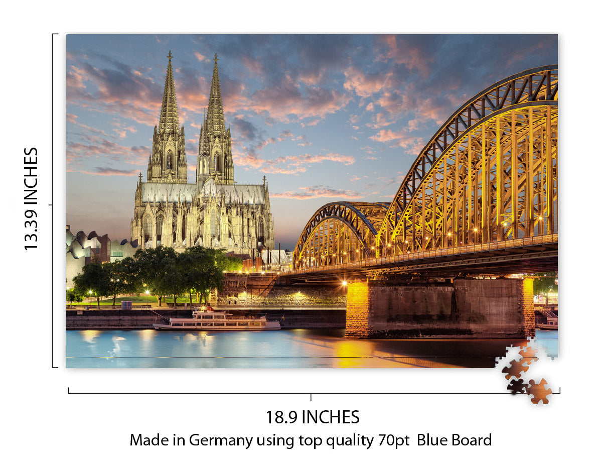 Cologne Skyline with Cathedral and Bridge