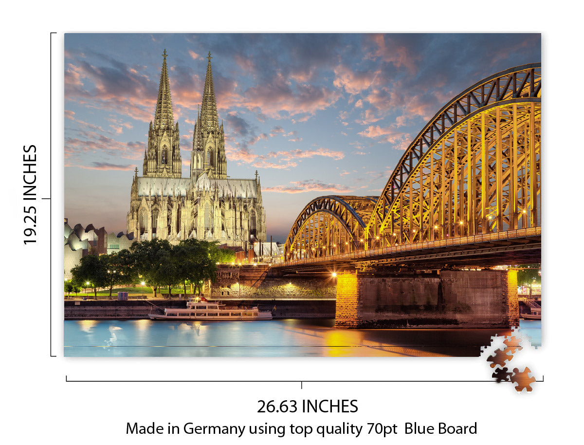 Cologne Skyline with Cathedral and Bridge
