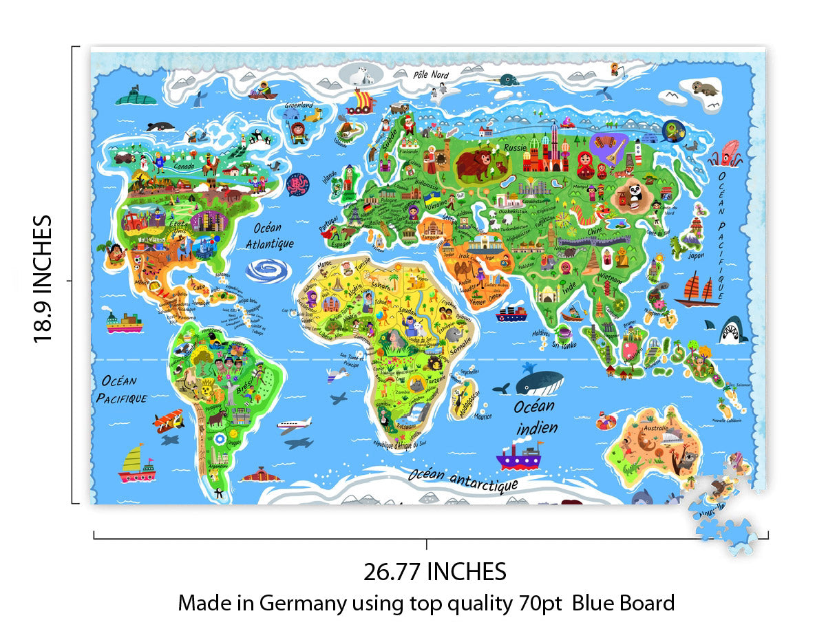 World Map in French