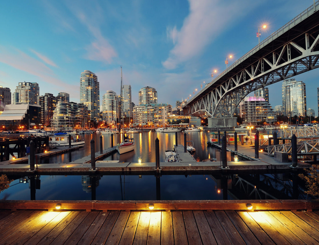 ImagiCan Jigsaw Puzzle Vancouver False Creek at night with bridge and boat 1000 pieces