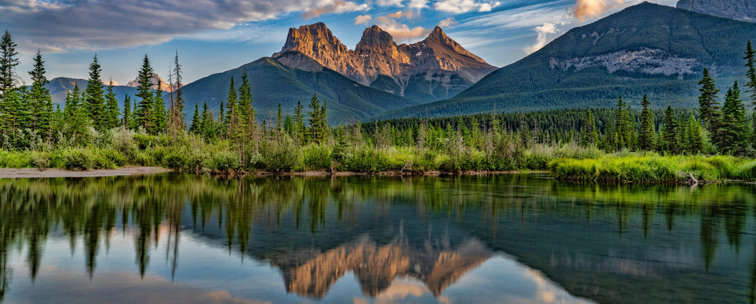 Three Sisters peaks Canmore Alberta Canada 2000pc Panoramic Puzzle