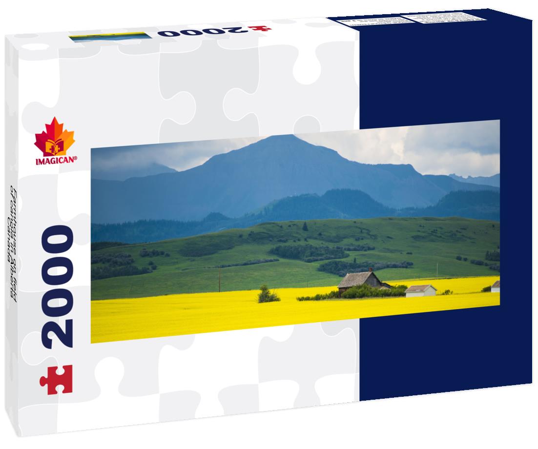 Farmhouse on the field of canola in Alberta, Canada 2000pc Panoramic Puzzle