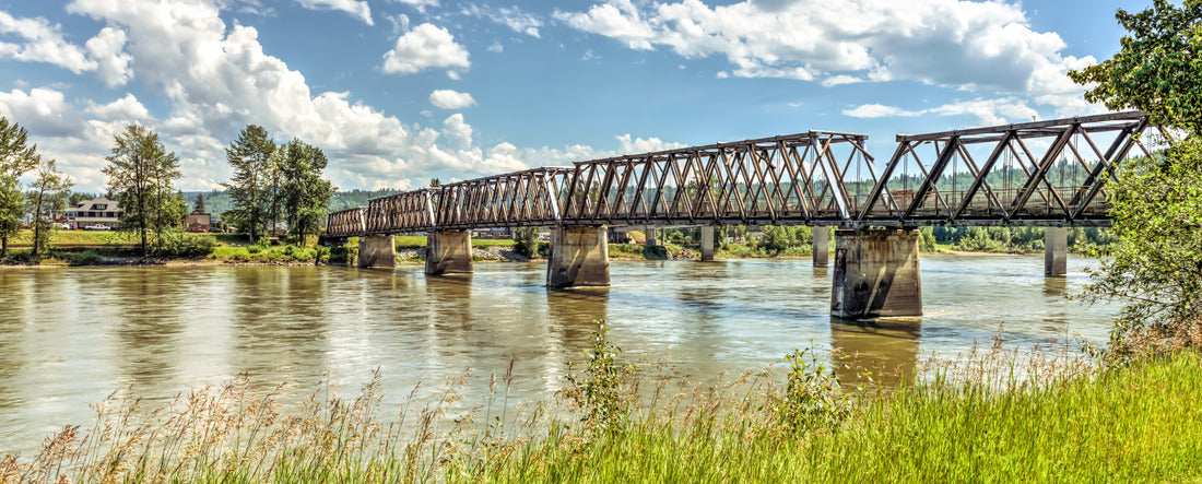 The historic Fraser river Bridge in Quesnel BC, Canada 2000pc Panoramic Puzzle