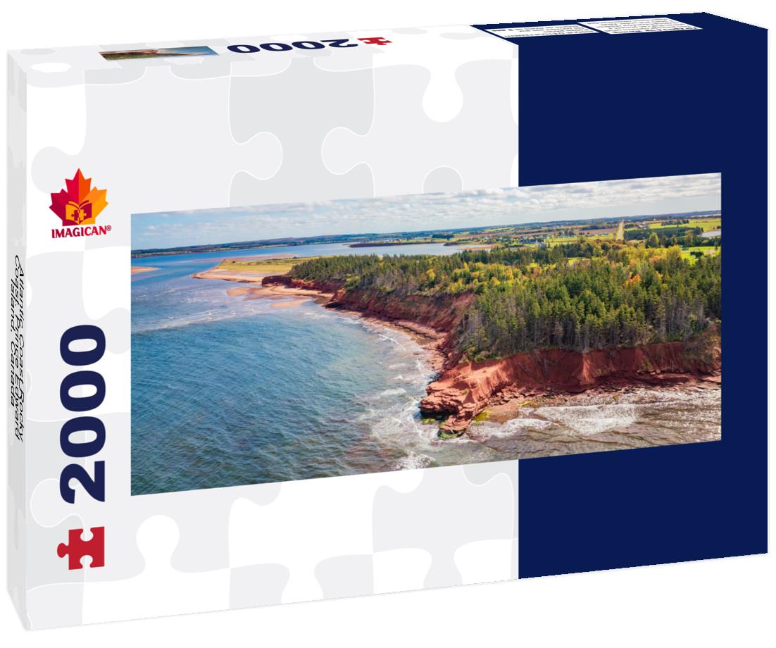 Rocky coast on the Atlantic. Prince Edward Island, Canada. 2000pc Panoramic Puzzle