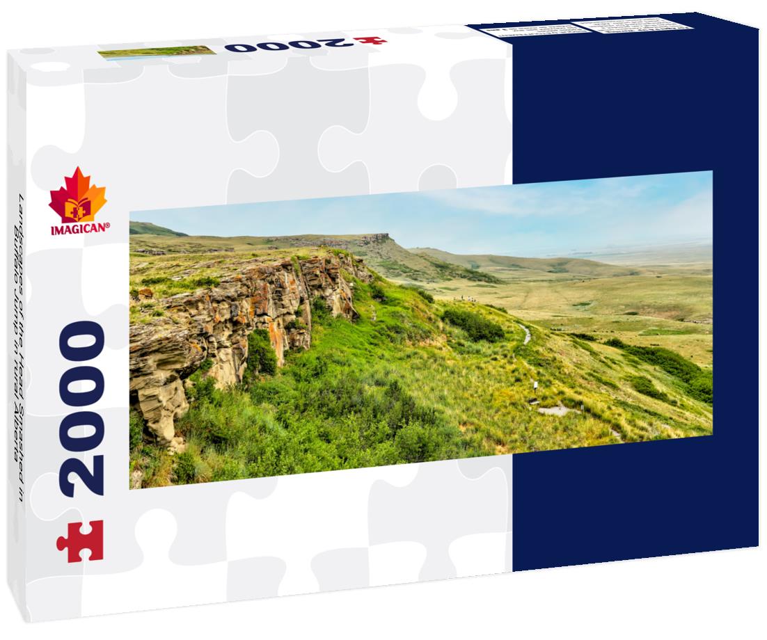 Landscapes of Head Smashed in Buffalo Jump in rural Alberta 2000pc Panoramic Puzzle