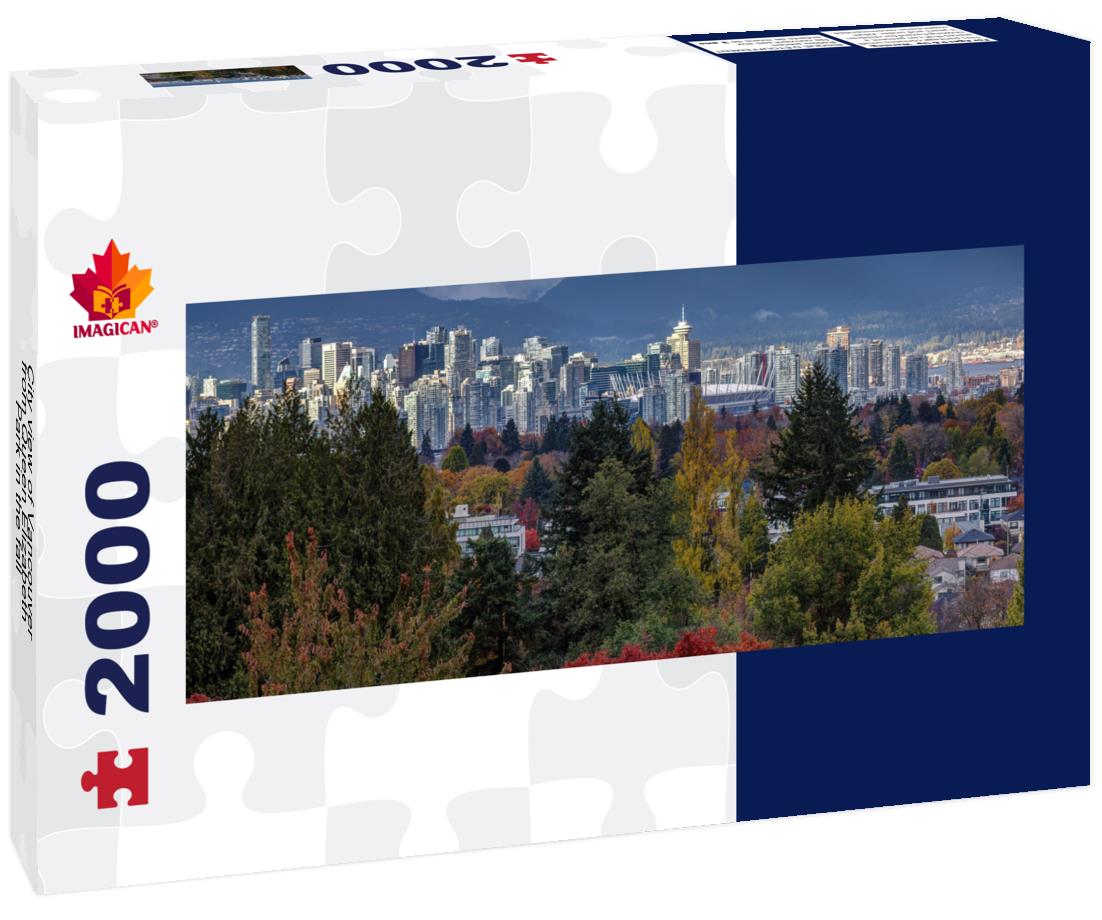 City view of Vancouver from Queen Elizabeth Park in the fall. 2000pc Panoramic Puzzle