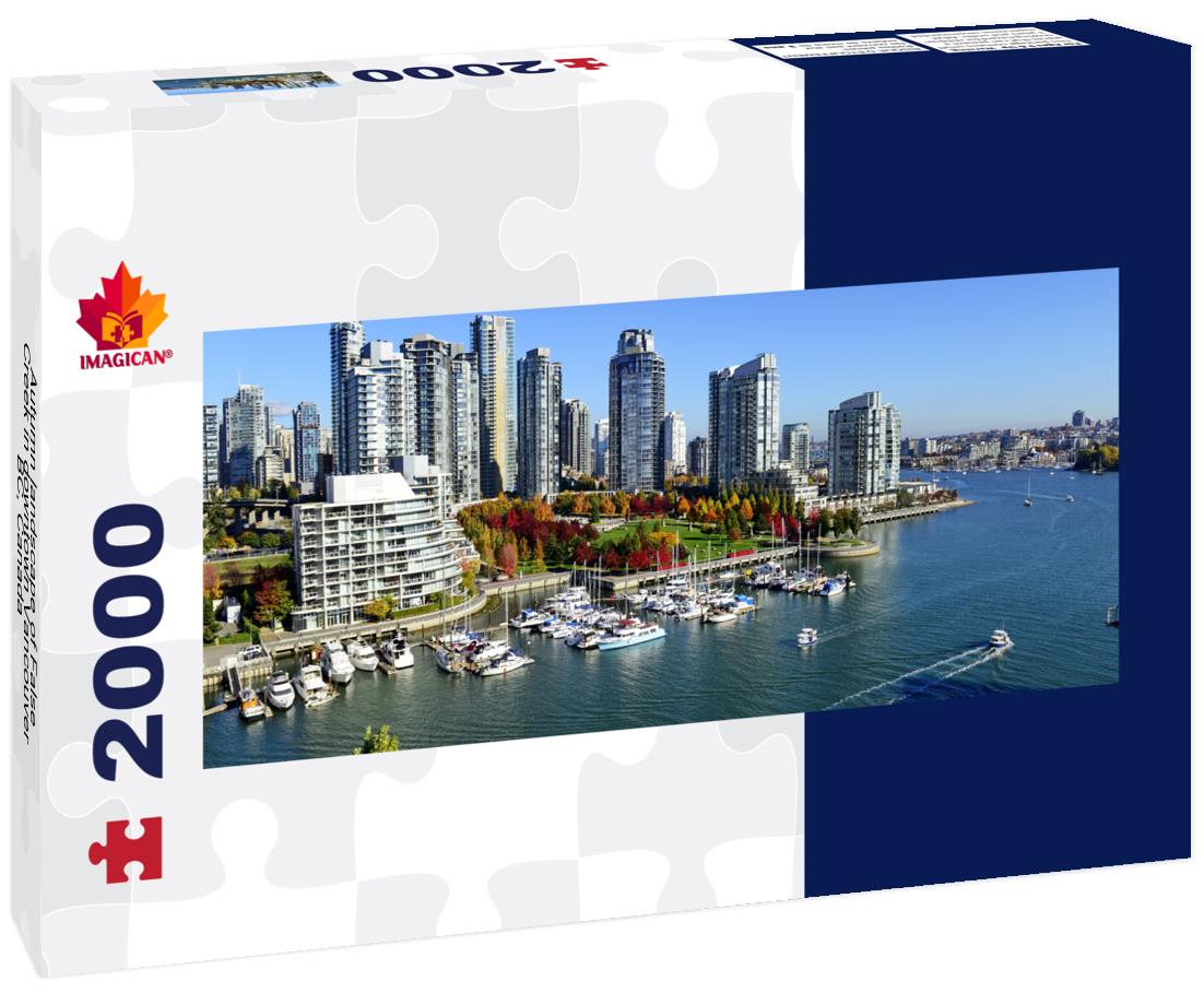 Autumn landscape of False Creek in downtown Vancouver, BC, Canada 2000pc Panoramic Puzzle