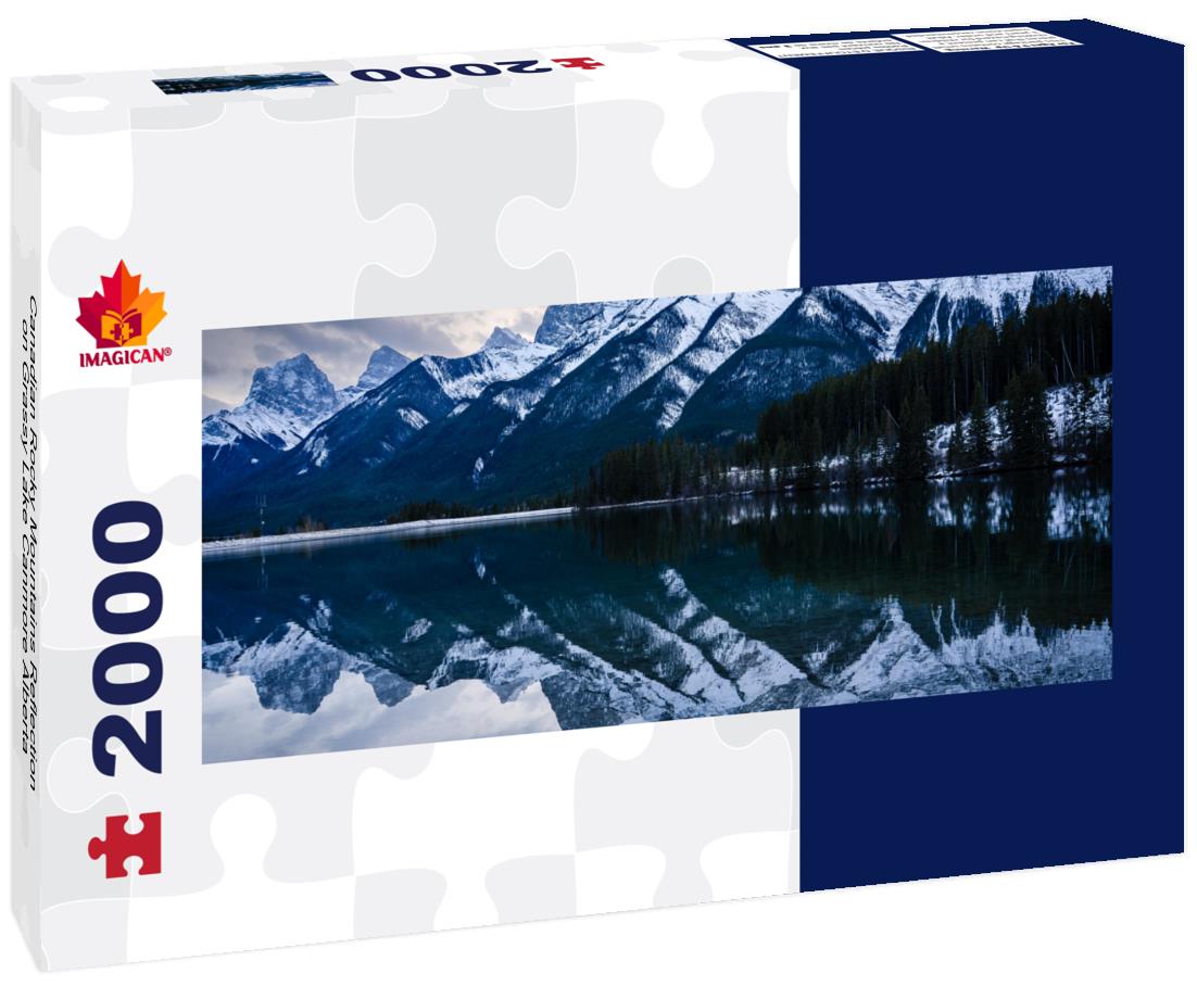 Canadian Rocky Mountains Reflection on Grassy Lakes Canmore Alberta 2000pc Panoramic Puzzle