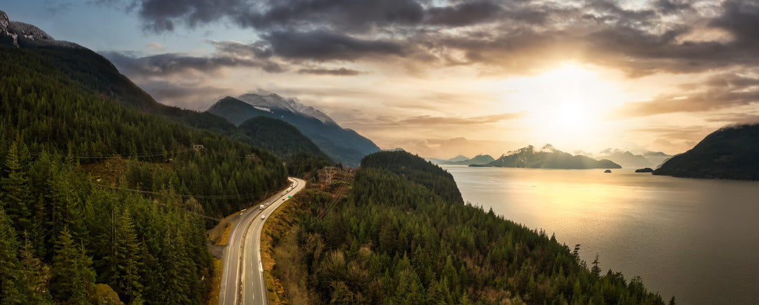Sea to Sky Hwy in Howe Sound near Squamish, British Columbia, Canada 2000pc Panoramic Puzzle