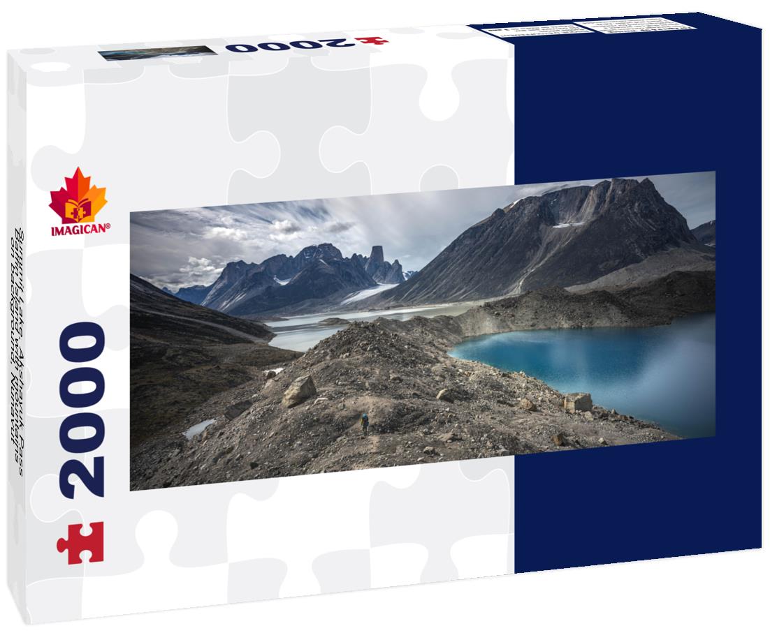 Summit Lake, Akshayuk Pass, Baffin Island with mountains on background, Nunavut 2000pc Panoramic Puzzle