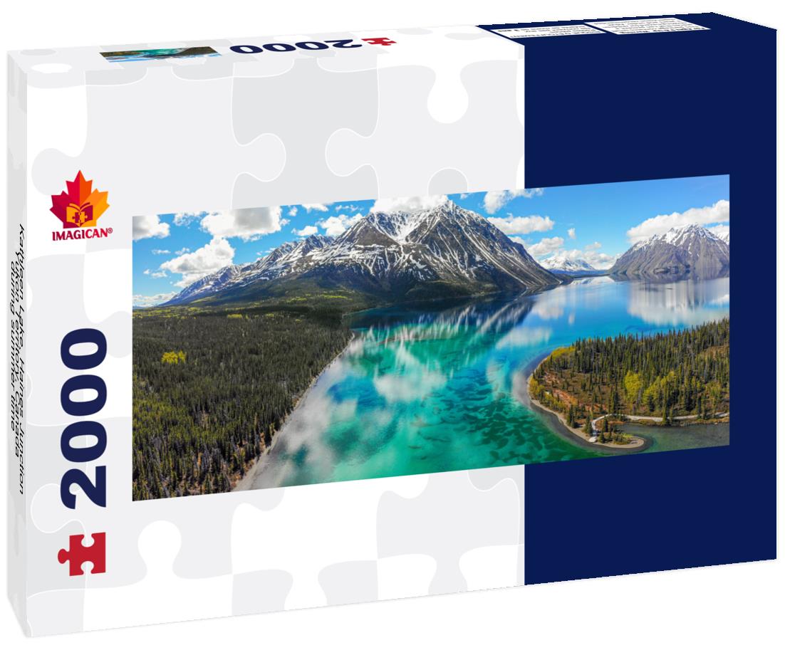 Kathleen Lake, Haines Junction, Yukon Territory during the summer season 2000pc Panoramic Puzzle