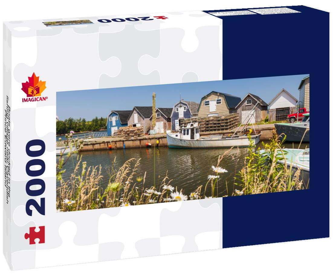 Boats docked at the fishing village near Cavendish, Prince Edward Island 2000pc Panoramic Puzzle