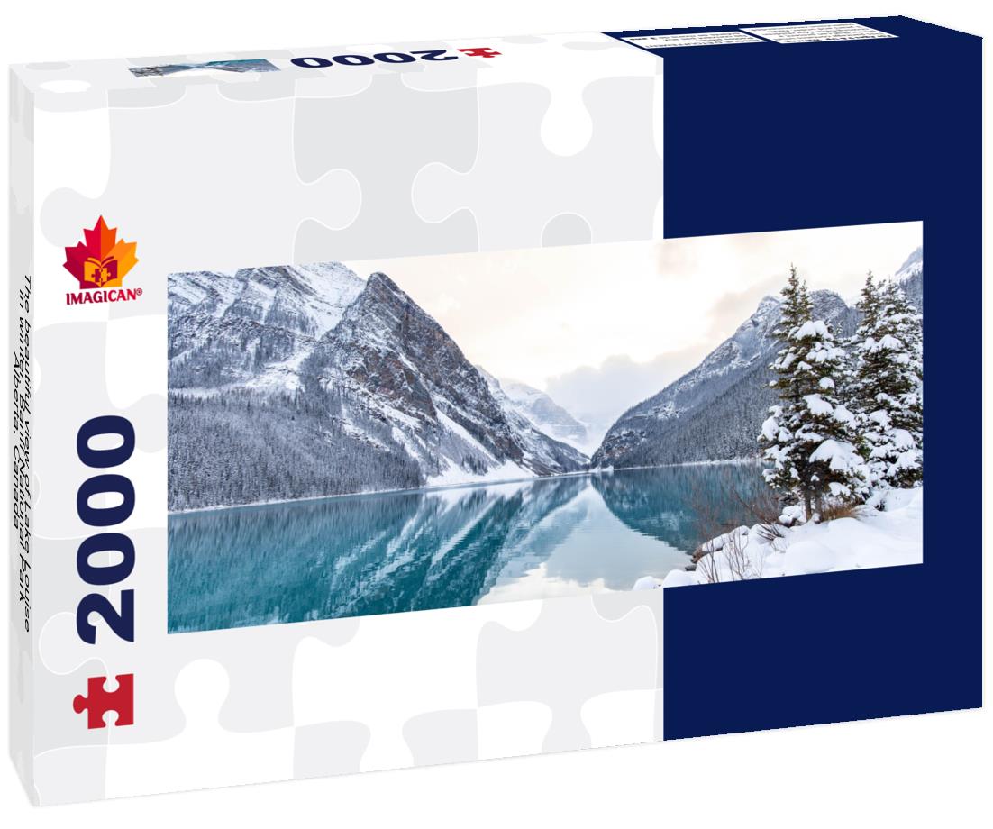 The beautiful view of Lake Louise in winter. Banff National Park, Alberta 2000pc Panoramic Puzzle