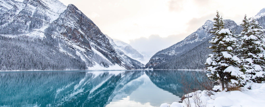 The beautiful view of Lake Louise in winter. Banff National Park, Alberta 2000pc Panoramic Puzzle