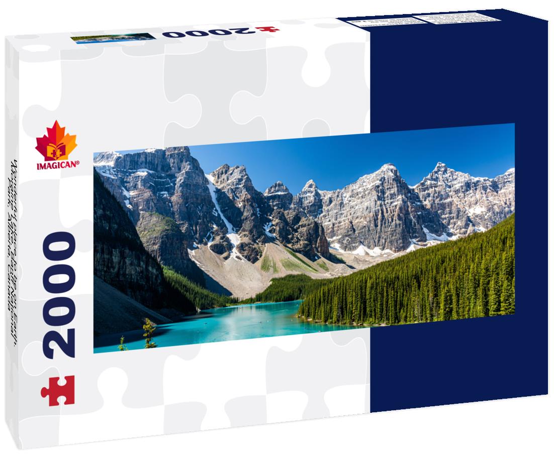 Wonderful place to be on earth. Moraine Lake, Banff National Park, Alberta 2000pc Panoramic Puzzle