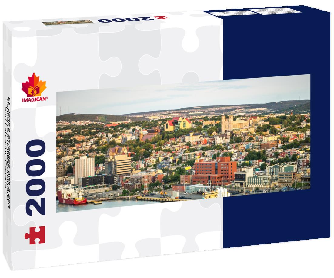 St. John's cityscape with a port, capital city of Newfoundland and Labrador 2000pc Panoramic Puzzle