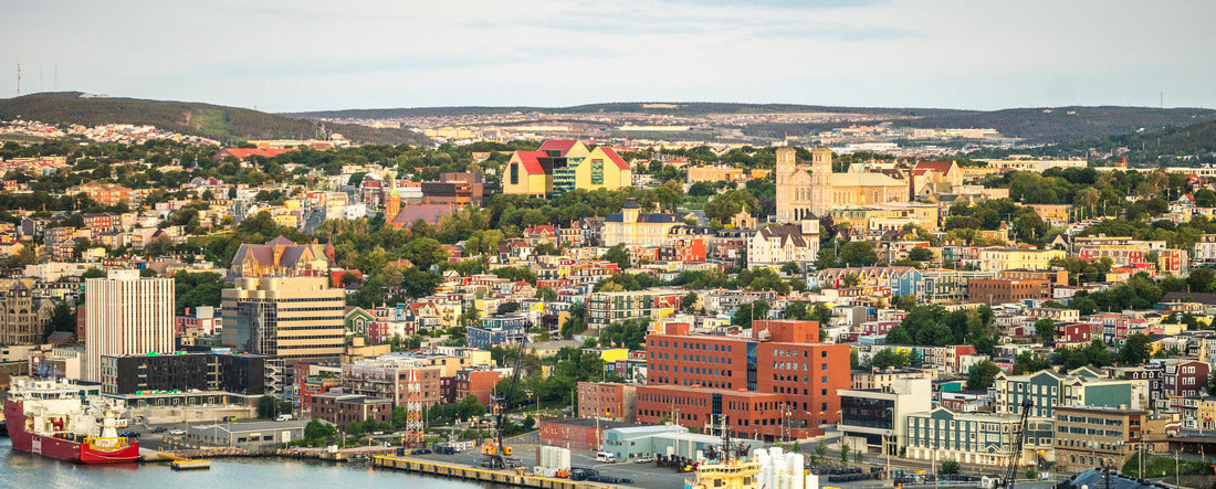 St. John's cityscape with a port, capital city of Newfoundland and Labrador 2000pc Panoramic Puzzle