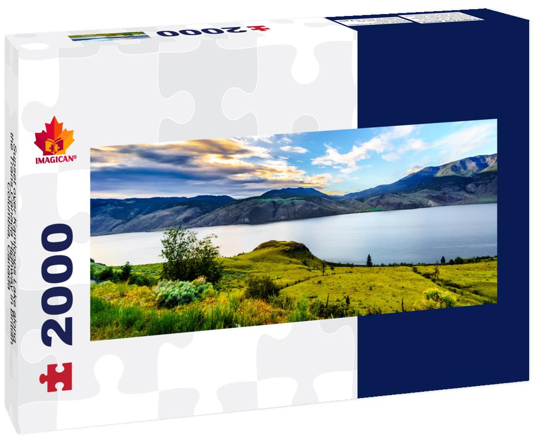 Sunset over Kamloops Lake along the Trans Canada Highway in British Columbia 2000pc Panoramic Puzzle