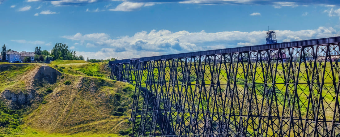 Lethbridge Viaduct, commonly known as High Level Bridge in Lethbridge, Alberta 2000pc Panoramic Puzzle