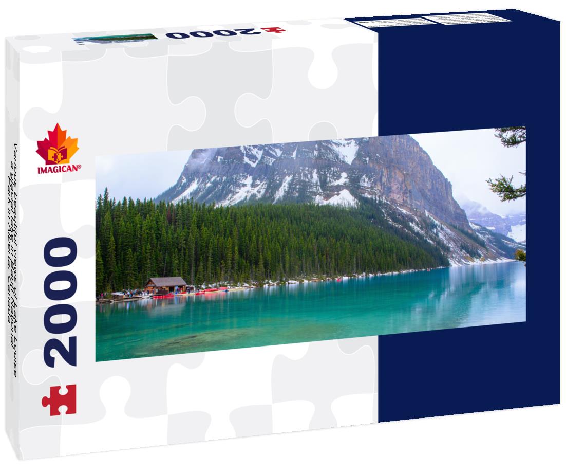 Beautiful fall views of idyllic Lake Louise in Banff National Park, Alberta 2000pc Panoramic Puzzle