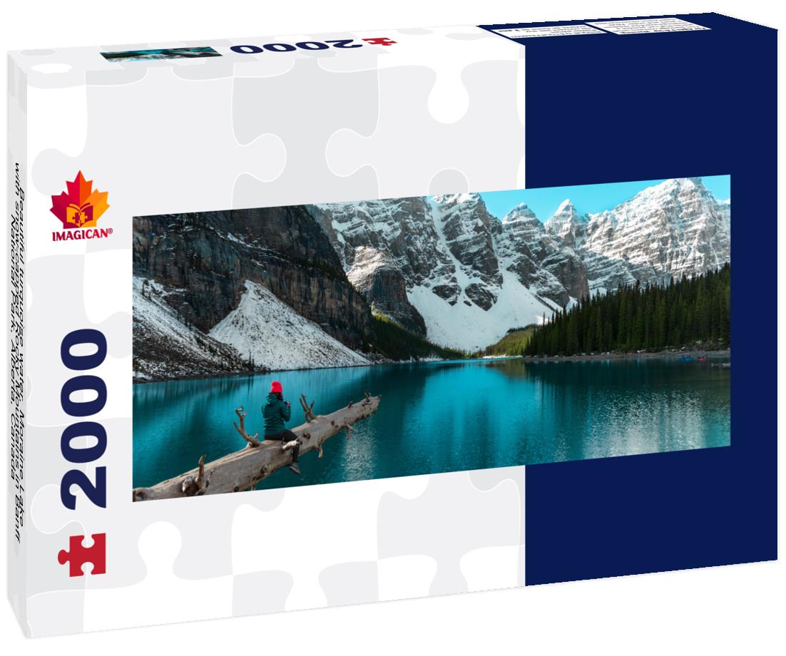 Beautiful turquoise water, Moraine Lake in Banff National Park, Alberta 2000pc Panoramic Puzzle