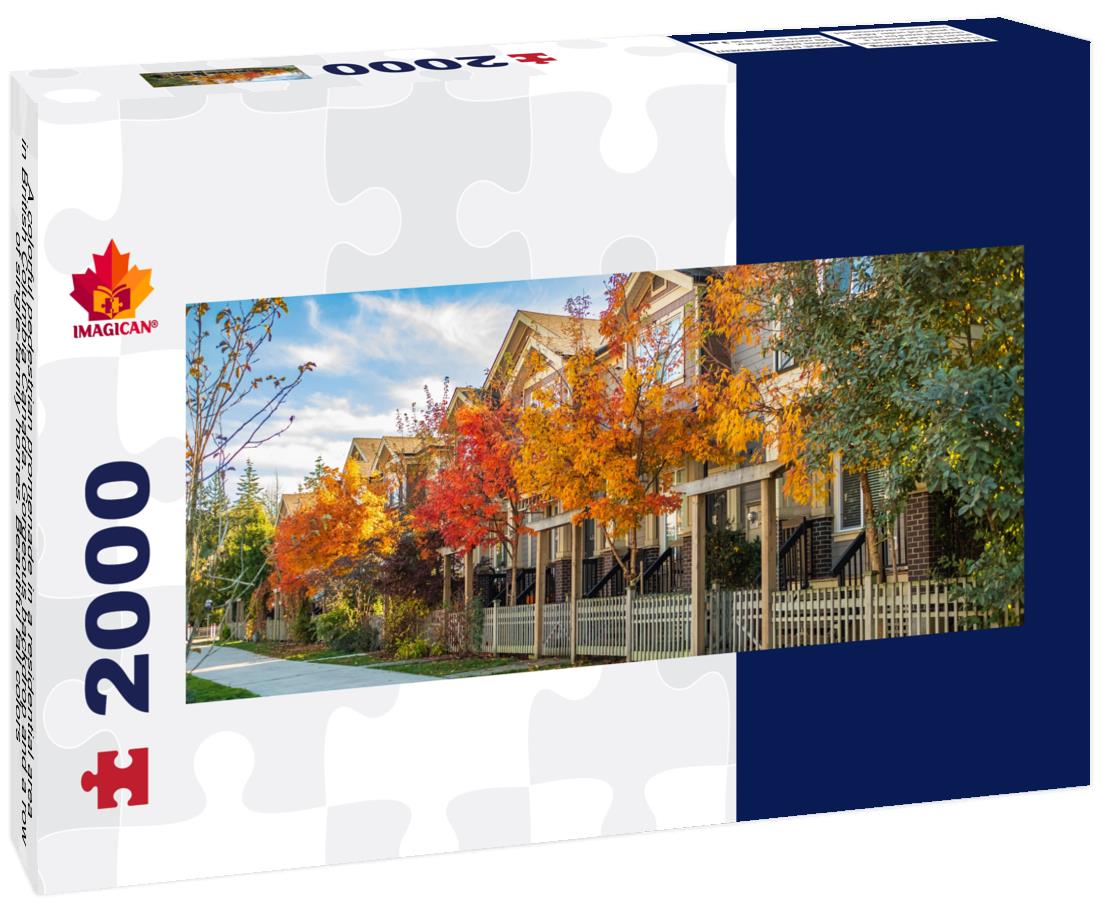 A colorful pedestrian promenade in a residential area in British Columbia 2000pc Panoramic Puzzle