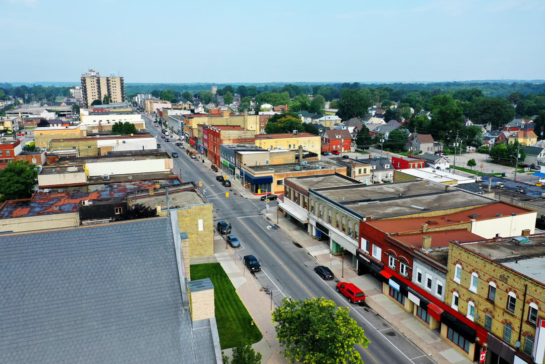 Aerial view of St Thomas, Ontario, Canada, downtown 2000pc Puzzle