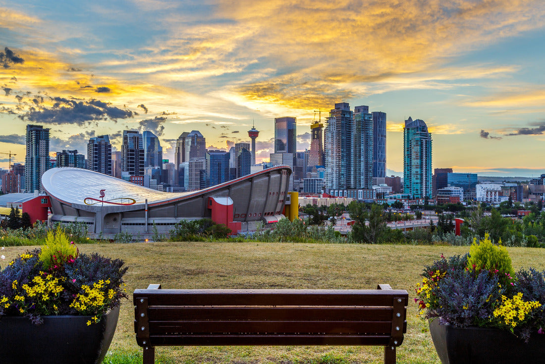 Calgary City. Downtown sunset. Calgary Saddledome Sunset 2000pc Puzzle