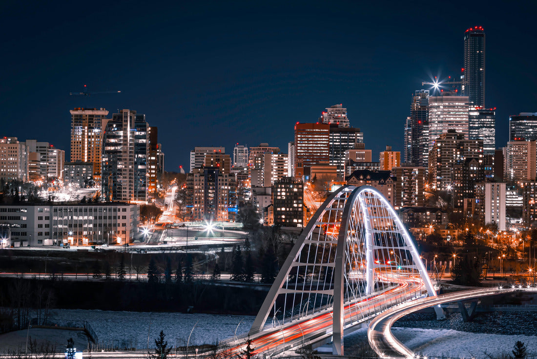 Light trails on the Walterdale Bridge, in Edmonton, Alberta 2000pc Puzzle